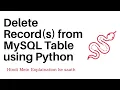 Delete Records from MySQL Table using Python - Hindi