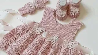 فستان بيبي من 0 ل 1 سنة تريكو الشرح بالعربي لو عجبكم الفيديو لاتنسوا الاشتراك بالقناة 