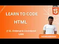 11 HTML Lists Ordered Lists Unordered Lists