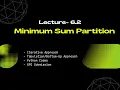 Lec 6 2 - Minimum Sum Partition Dynamic Programming Python GFG