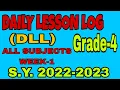 Daily Lesson Log DLL All Subjects