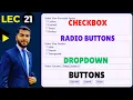 Lec 21 Checkbox Radio Buttons Dropdown menu in Forms Web Dev Course 2025 Aptitude Boosters