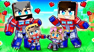 We Got Adopted By TRANSFORMERS FAMILY in Minecraft..