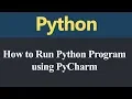 How to Run Python Program using PyCharm Hindi