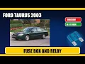 ford taurus 2003 Fuse Box Location Diagram and Relays