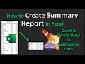 How to Create a Summary Report in Excel - Quick Simple Ways to Summarize Data MS Excel Tutorial