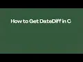 How to Get DateDiff in C