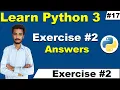 Exercise 2 Answers Python Programming Python tutorial for beginners in Hindi Urdu cyber warriors