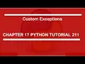 Custom Exception Python tutorial 211