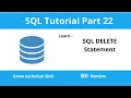 How To Delete Existing Data From Table SQL Delete Statement Part - 22 In Hindi SQL Tutorial