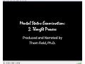 Mental Status Exam Training part 2 Thought Process