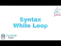 Syntax - While Loop in JAVA ICSE