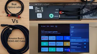 MI ARC Vs Optical Sound Quality Detailed Comparison Amazon MI ARC Cable Boat Optical Cable