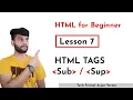 Lesson-7 Subscript Superscript Tags HTML for Beginner Tutorial In Hindi TechFriend Solutions