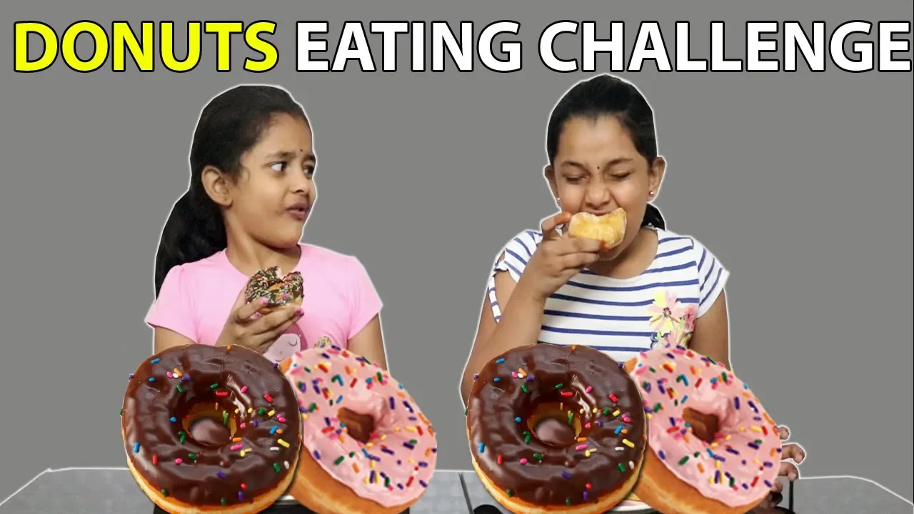 DONUTS EATING CHALLENGE   EATING COMPETETION   KIDS FOOD CHALLENGE