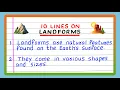 Few Lines on Landforms 10 Lines on Landforms