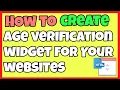 How to Create Age Verification Popup Widget for Websites