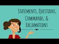 Types of Sentences Statements Questions Commands Exclamations English For Kids Mind Blooming