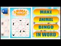 Make a BINGO GRID and poster in WORD LOTS OF TECHNIQUES