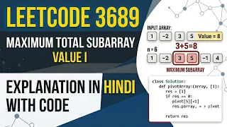 Leetcode 3689 Maximum total subarray value I Explanation in Hindi with code