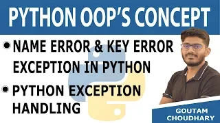 Name Error Key Error Exception in Python - Python Tutorials for Beginners