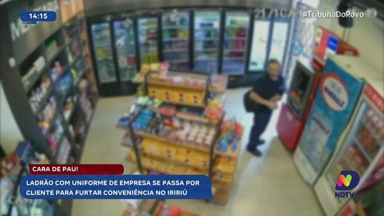 Joinville: furto de bebidas por disfarçado em loja é registrado por câmeras