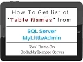 How To Get Table Names From SQL Server myLittleAdmin Database