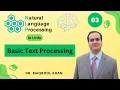 Basic Text Processing in Natural Language Processing NLP Full Course Part 3 PK Tutorials
