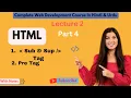 HTML Tutorial Sub Sup Tag in HTML Pre Tag Web Development Tutorials