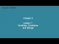 Chapter 2 Lesson 6 Using Constants and Variables