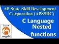 APSSDC C Language Nested functions in C MANATV Live
