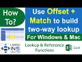 How to use Offset Match to build two way lookup in Microsoft Excel Learn in 5 Minutes