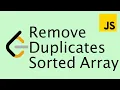 LeetCode 26 remove duplicates sorted array - Easy