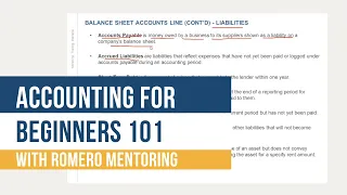 Accounting for Beginners 101 with Romero Mentoring