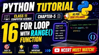 for loop with range function in Python Python for beginners Class 11 Computer Science