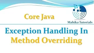 Core Java 46 - Exception Handling In Method Overriding