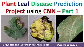 Part 1 Plant Leaf Disease Prediction TensorFlow Keras CNN Streamlit Machine Learning Mahesh Huddar