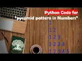 Learn Python in Tamil How to print Pyramid Pattern in Numbers GURUKULA TAMIL