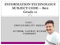 Grade XI Information Technology 802 Code Employability Skills Part 2