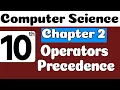 10th Class Computer Chapter 2 Operators Precedence Class 10 Computer Chapter 2 SNC 2023 PTTB