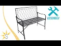 Sunnydaze Argyle Diamond Iron Outdoor Patio Bench - Black-CFT-710