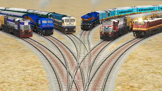 SIX TRAINS AT RAILROAD CROSSING | BUMPY #railway Video | Amazing Rail Cross