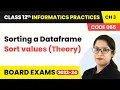 Sorting a Dataframe Sort values Theory Code 065 Class 12 Informatics Practices Chapter 3