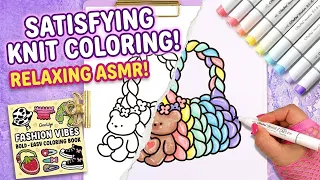Satisfying Coloring Coco Wyo Rainbow Knit Handbag with Ohuhu Art Markers | ASMR Calm Coloring