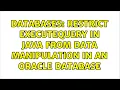 Databases Restrict executeQuery in Java from data manipulation in an Oracle database