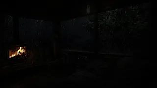 No Ads 99 FALL ASLEEP IN SECONDS with INTENSE Mountain Rain Fire Sounds in Cozy Cabin