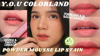 Download LIPCREAM BARU DARI Y.O.U!! COLORLAND POWDER MOUSSE LIP STAIN REVIEW DAN SWATCH LENGKAP MP3