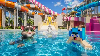 ماين كرافت لكن قضينا 24 ساعة داخل أكبر مدينة مائية!😱🏊‍♂️
