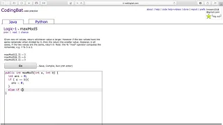 Logic 1 maxMod5 Java Tutorial codingbat com
