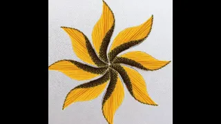 Flower Embroidery !!! Trellis and Satin Stitches Flower Hand Embroidery Needlework,Trellis Stitch